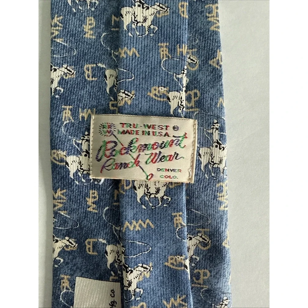Vintage Rockmount Ranch Wear Tie #467 Roper Western‎ Cowboy Limited Edition Silk